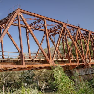 Lafourche Crossing Truss bridge, railroad bridge, truss bridge, landscape photography, digital download