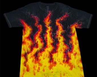 [ FLARE UP ] ★15.Division Dye T-Shirts (FL-108) Fire Tie Dye Shirt (XL) - Etsy