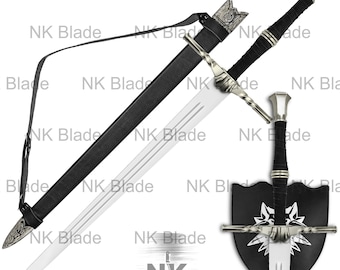 Handmade Geralt of Rivia Sword with Scabbard - Anniversary Gift for him