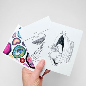 Cartes postales - Ensemble de 3 | Mini ensemble d'impression d'art, lot de cartes, cartes mignonnes, cadeau d'art