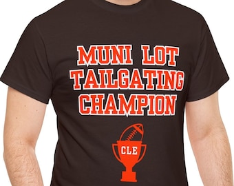 Cleveland Football Muni Lot Tailgating Champion T-Shirt | Great Gift for Cleveland Browns Fans