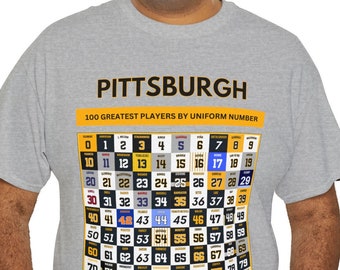 Pittsburgh Sports Top 100 Pro Athletes by Uniform T-shirt