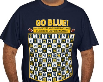 Michigan Wolverines Football Greatest Players by Uniform Number T-Shirt | Michigan Football T-Shirt