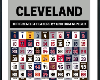 Cleveland Sports Top 100 Pro Athletes by Uniform Number Poster Greatest  Cleveland Browns, Cavaliers, Indians, Guardians