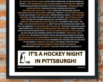 Mike Lange Quotes Poster | 65+ Pittsburgh Penguins Hockey Catchphrases From the Announcing Legend