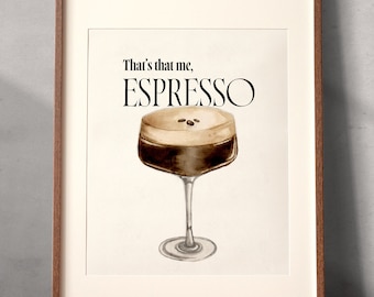 Espresso Martini Song Lyrics Digital Download Print Room Decor Dorm Wall Art Cocktail Coffee Aesthetic Vibe Apartment Gift Music Pop Vintage