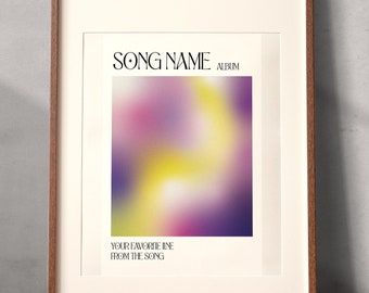Custom Song Aura Poster Download, Song Lyric Album Digital File, Colorful Aesthetic Wall Art Print, Your Song Printable, Personalized Gift