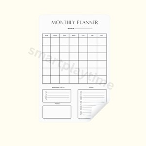 Monthly Planner Printable | Minimalist Monthly Calendar Template | A4 PDF Planner | Monthly Schedule Organizer | Instant Download image 3