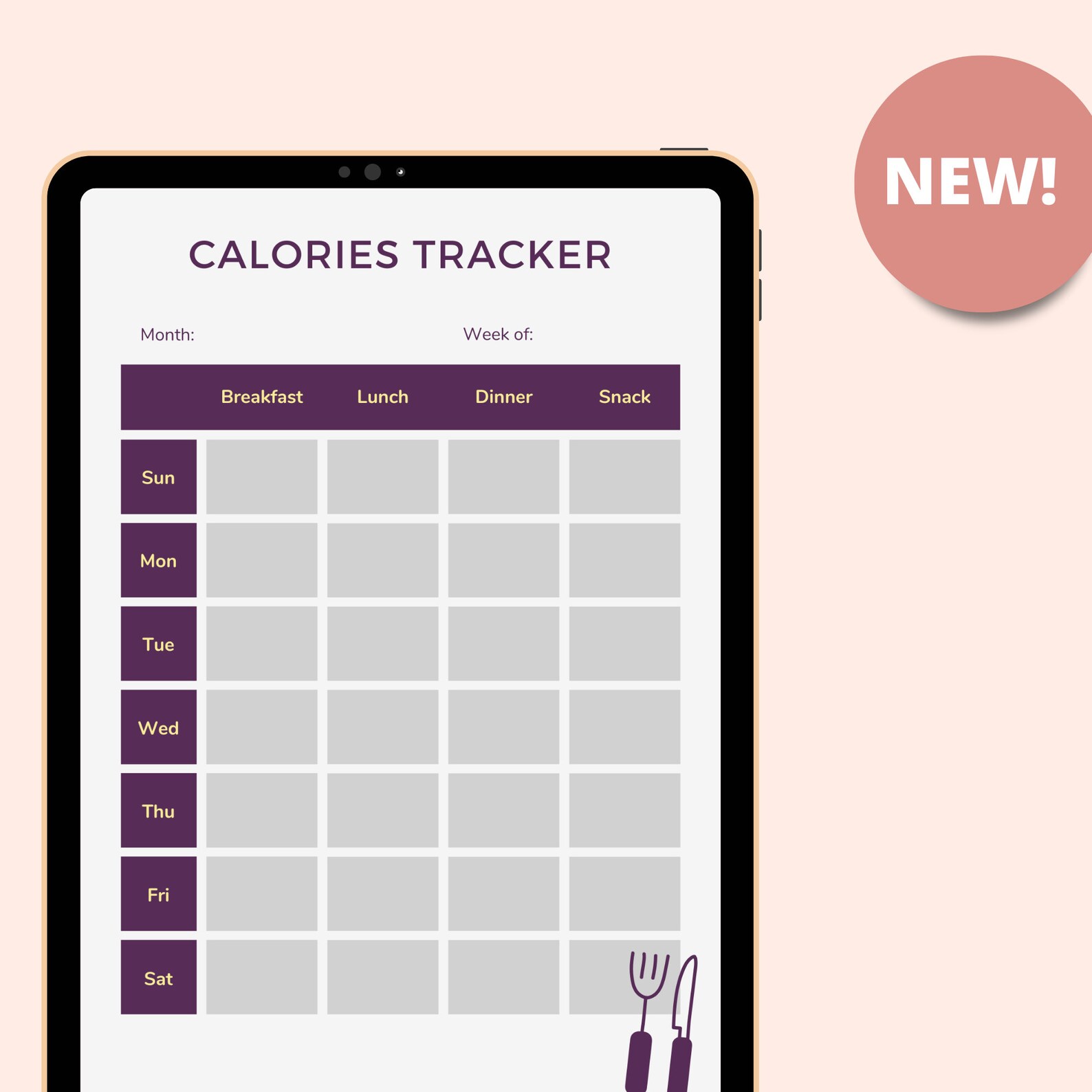 PRINTABLE CALORIES TRACKER Calorie Tracker Diet Printable - Etsy