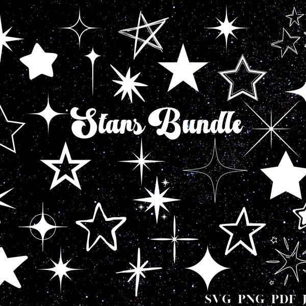 Sparkle Stars SVG Bundle, Sparkles and Stars, Shooting Star Png, cut file,clipart, , Trendy Stars Bundle, svg for Cricut, Sparkle svg, jpg