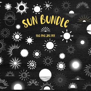 Sun SVG Bundle, Summer Sun Svg for Cricut, Sunrise Clipart, Sun Cut File, Suns shine Svg JPG Bundle, Sunset SVG Sunrise, Sunset Silhouette