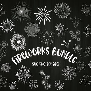 Lot de feux d'artifice SVG, 4 juillet Png Bundle feux d'artifice, anniversaire, feu d'artifice du nouvel an svg, Silhouette, Cricut JPG, feu d'artifice de fête