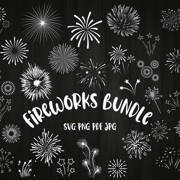 Fireworks SVG bundle,  4th Of July Png Bundle Fireworks, Birthday, New Year Fireworks svg, Silhouette, , Cricut JPG, Party Firework