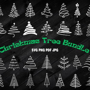 Weihnachtsbaum Bundle, Weihnachten Clipart, Weihnachtsbaum Png, Weihnachten Digital, Cricut, Silhouette, Dxf