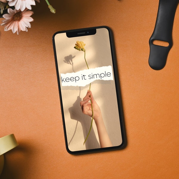Handy- Hintergrund, iPhone-Blume- Hintergrund, Boho, Achtsamkeit, minimalistisch