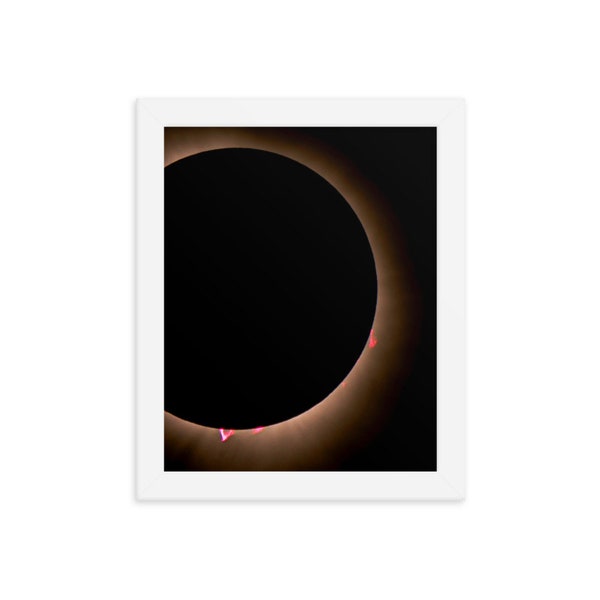 Framed Total Solar Eclipse 2024 Print -- Captured By Award-Winning Photographer