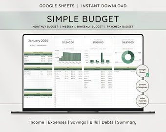 Monthly Budget Spreadsheet Google Sheets Monthly Budget Planner Bill Tracker Google Sheets Budget Template Income Tracker Debt Snowball