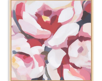 Peony Large wall art , Floral, Modern art , Abstract Painting , Contemporary art, trending art , canvas art, English Floral, Ready to hang