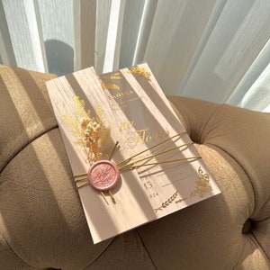 Rosa Acryl-Hochzeitseinladung - Luxuriöse Quinceanera-Einladung & Hochzeitspapeterie, einzigartige Geburtstagseinladung