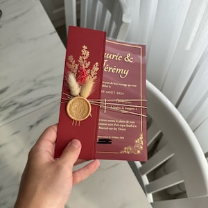 Invito a nozze in acrilico - Invito per Quinceanera, elegante design rosso per Quinceanera e matrimoni, regalo unico per Quinceanera