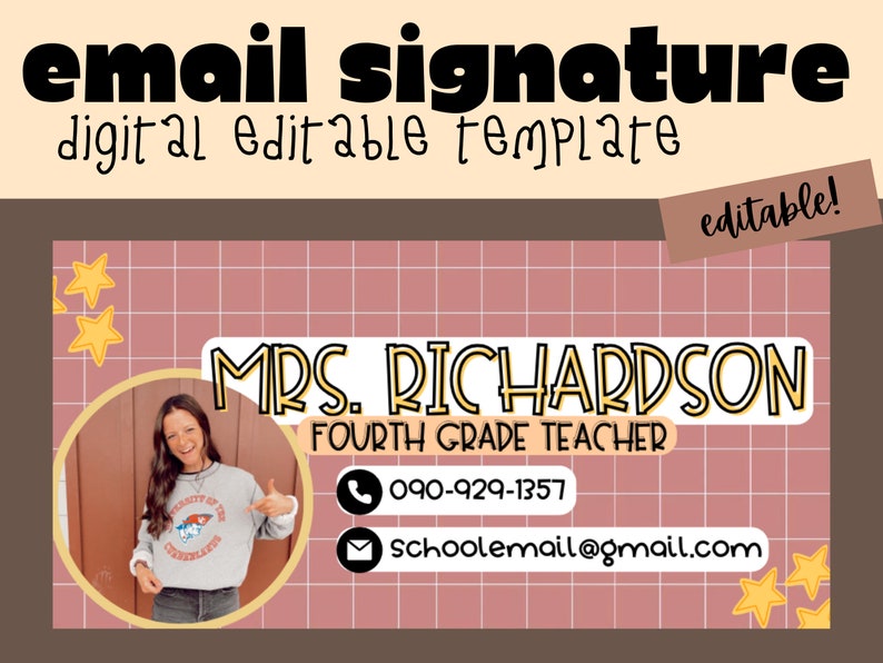 Email Signature Teacher Template Teacher Template Editable Etsy Email Signature Teacher Template Teacher Template Editable Etsy