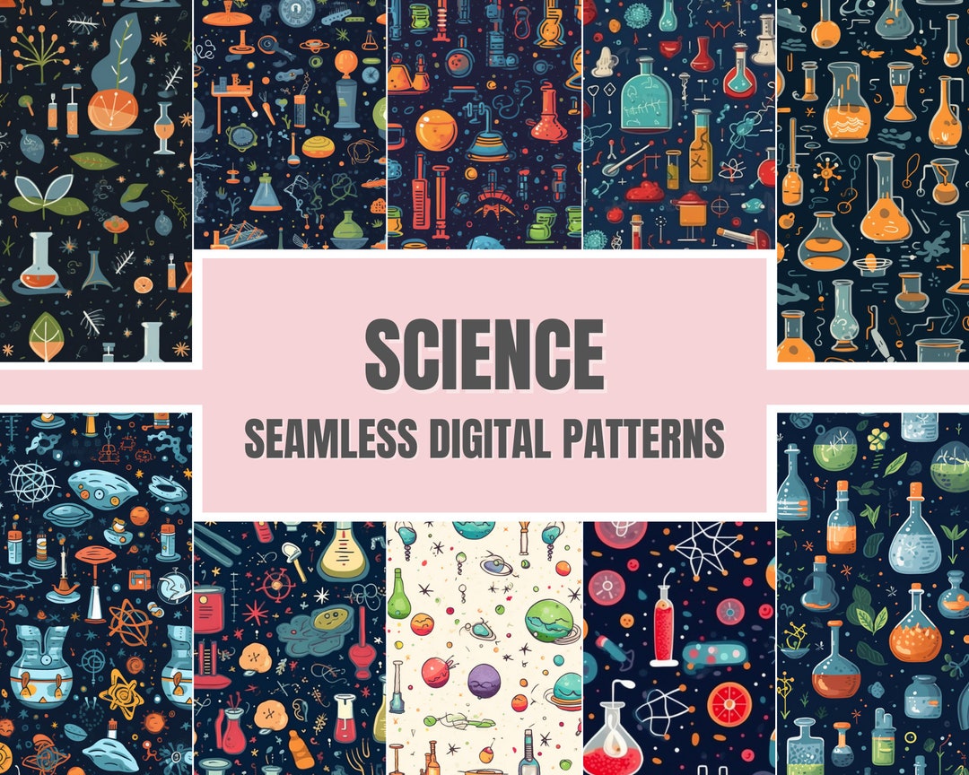 Science Chemistry Experiments Seamless Pattern, Digital Pattern, Print ...