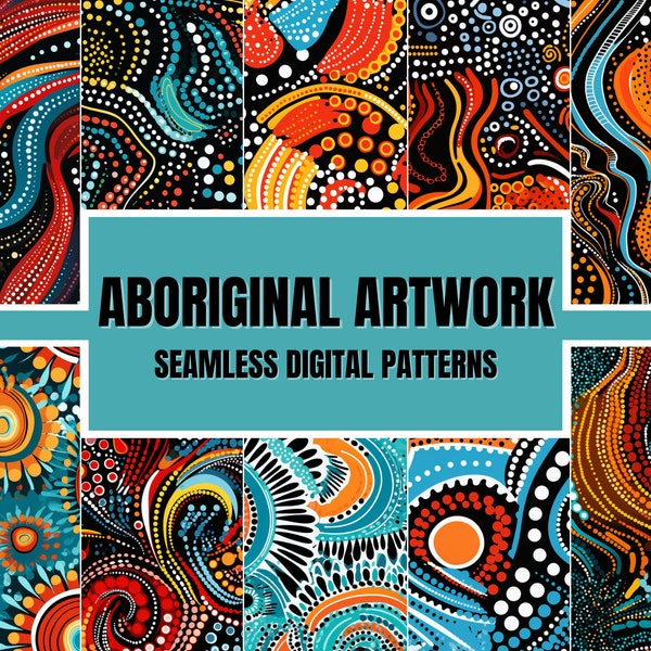 Aboriginal Style Artwork Seamless Pattern, Aboriginal Digital Pattern, Aboriginal Prints, Aboriginal Background, Aboriginal Digital Paper