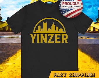 Yinzer Skyline T-Shirt: Pittsburgh Black and Gold Pride Tee