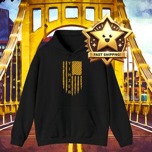 Yinzer Flag Hoodie: Let Your Yinzer Flag Fly, Great Gift For Pittsburgh Fans, Patriotic Yinzer, Steel City Flag, The Burgh Shirt