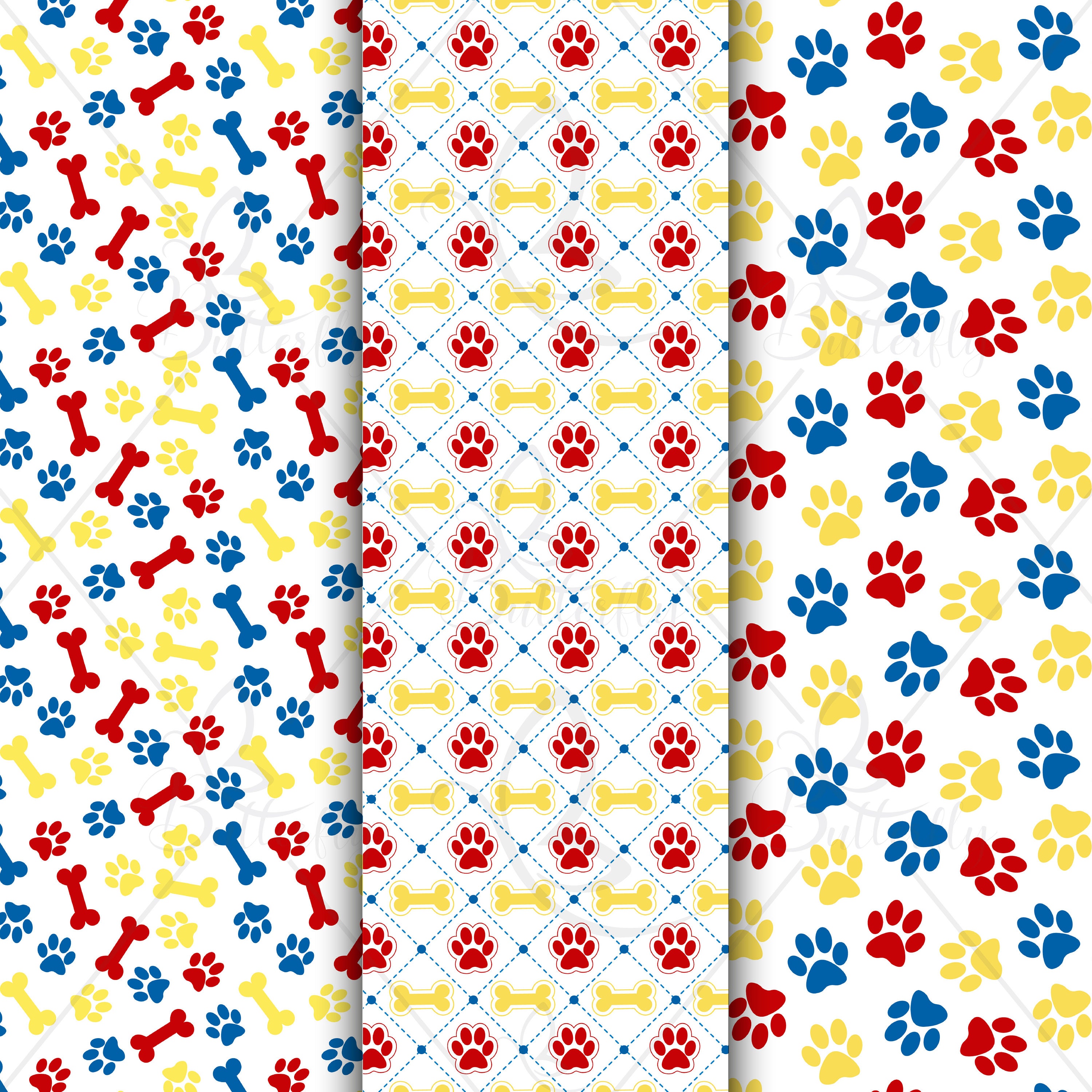 Paw Digital Paper, Scrapbook Paw, Seamless Pattern - Etsy