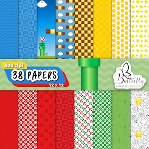 Brothers Game Digital Paper, Scrapbook, Wallpaper, Seamless image 1