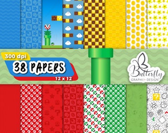 Brothers Game Digital Paper, Scrapbook, Wallpaper, Seamless