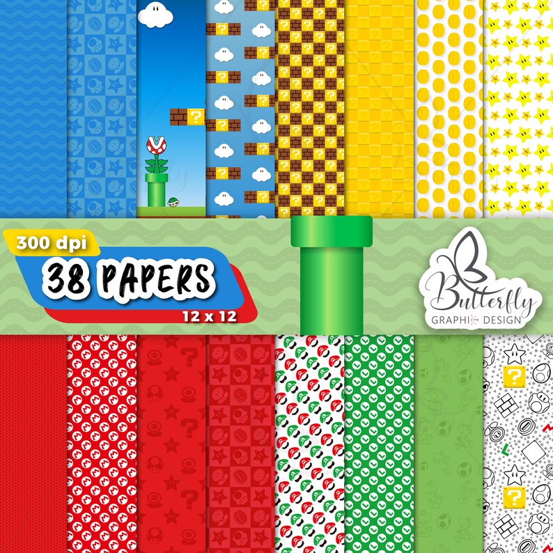 Brothers Game Digital Paper, Scrapbook, Wallpaper, Seamless image 1