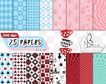 Alice Digital Paper, Scrapbook Alice