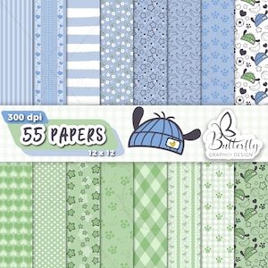 Kawai Hundefreund Kitty Digitales Papier, Scrapbook Kawai Hund