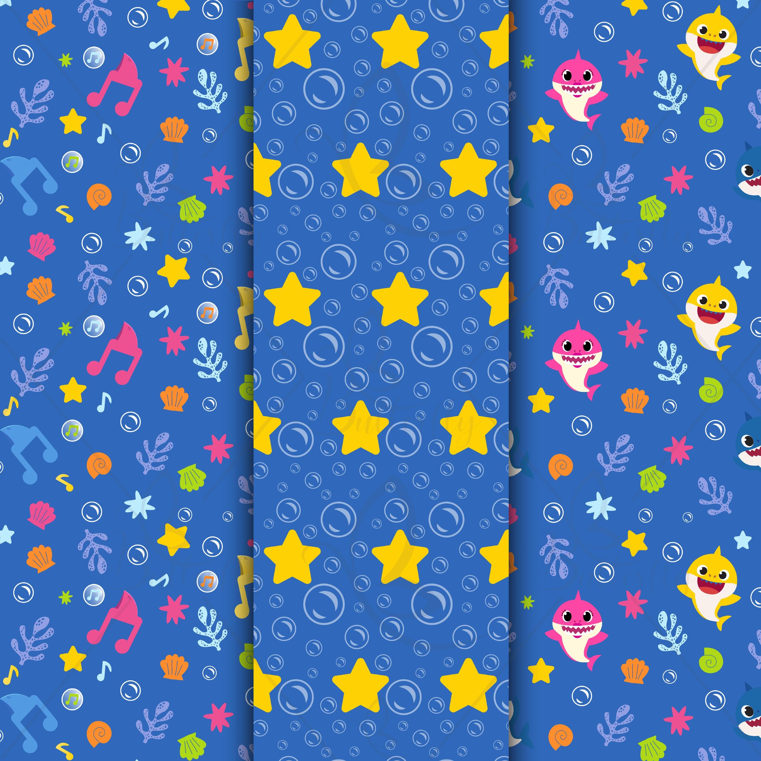 Shark Family Digital Paper, Scrapbook Shark - Etsy