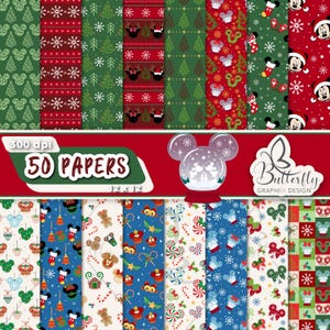 Maus Weihnachten Digitales Papier, Scrapbook Weihnachten