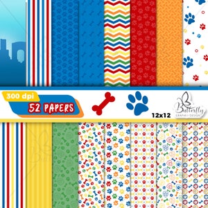 Paw Digital Paper, Scrapbook paw, seamless pattern