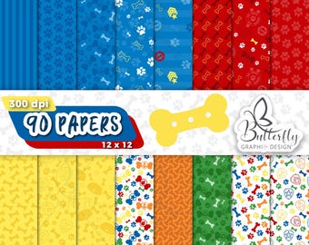 Paw Digital Paper, Scrapbook paw, pattern