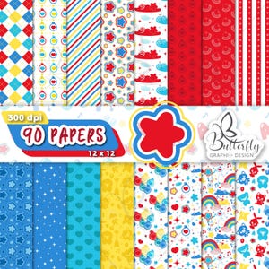 Circus Clawn Digital Paper, Scrapbook Circus