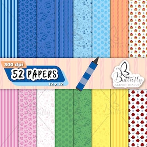 Clues Dog digitaal papier, Scrapbook Blue Dog, behang