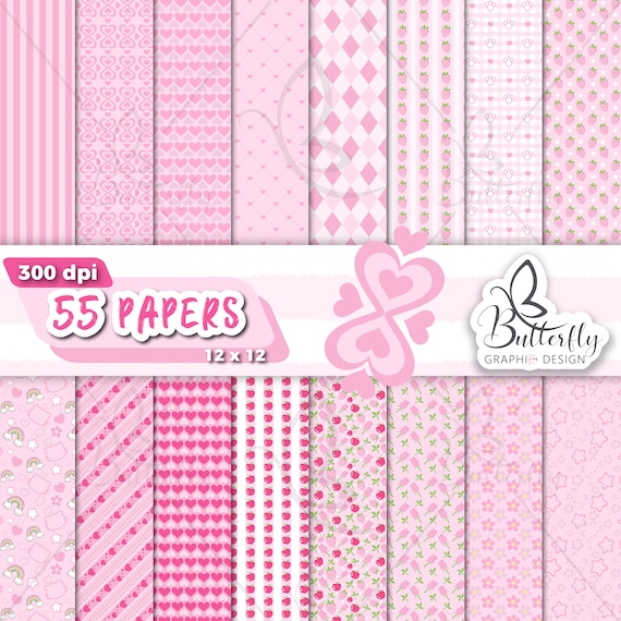 Kawaii Kitty Cat Digital Paper, Scrapbook Cat