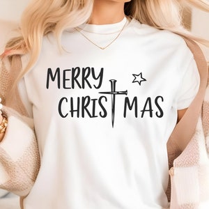 Merry Christmas SVG PNG | Religious Cross | Holiday Star | Faith | GratefulFaith | Jesus | Sublimation | Cricut Cut File