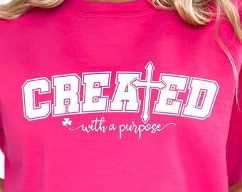 Created With a Purpose SVG PNG PDF, Christian Svg, Self Love Svg, Easter Svg, Worthy Svg, You Matter Svg, Religious Svg,Jesus Svg,Faith Svg