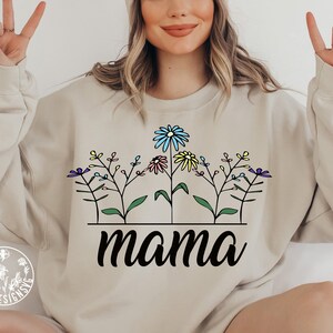 Wildflower Mama sublimatie PNG, bloemen bohomotieven, png voor mama, Moederdag PNG, lente png, digitale download, mama sublimatie png