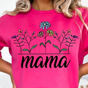 Wildflower Mama sublimatie PNG, bloemen bohomotieven, png voor mama, Moederdag PNG, lente png, digitale download, mama sublimatie png