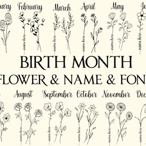 Birth month flower svg | Birthday Flower SVG | Birth Flower SVG Bundle | Birth Flower Monogram svg | DIY Birth Month Flower svg | Diy gift