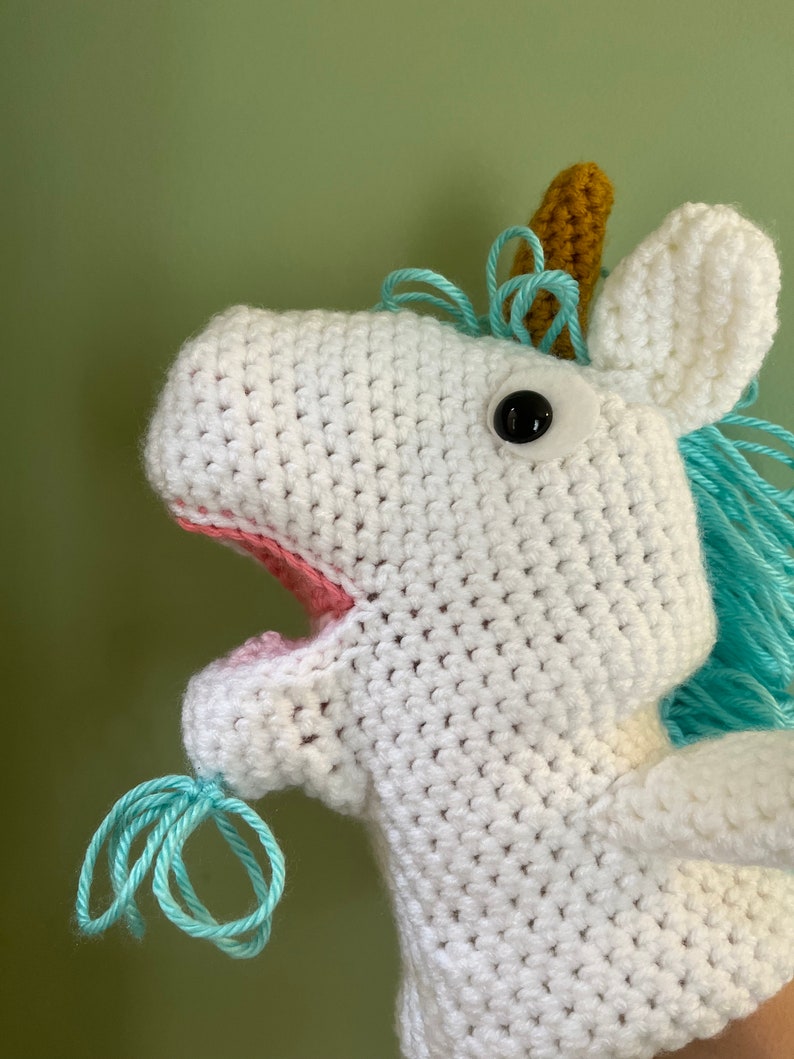 Unicorse Blueyinspired Crocheted Unicorse Hand Puppet Etsy