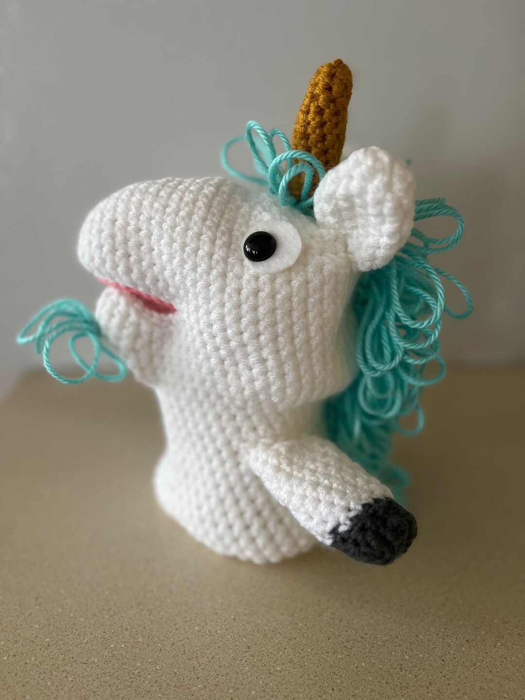 Unicorse Blueyinspired Crocheted Unicorse Hand Puppet Etsy