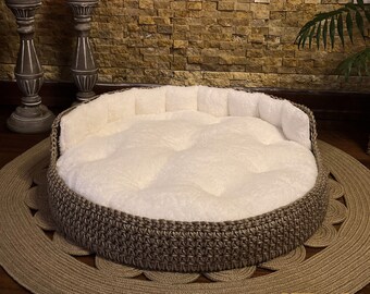 Handmade Pet Bed For Cats/Dogs, Comfy  Welsoft Mattress, Removable & Washable, Pet Bed Large Dogs, Pet Bed, Luxury Pet Bed